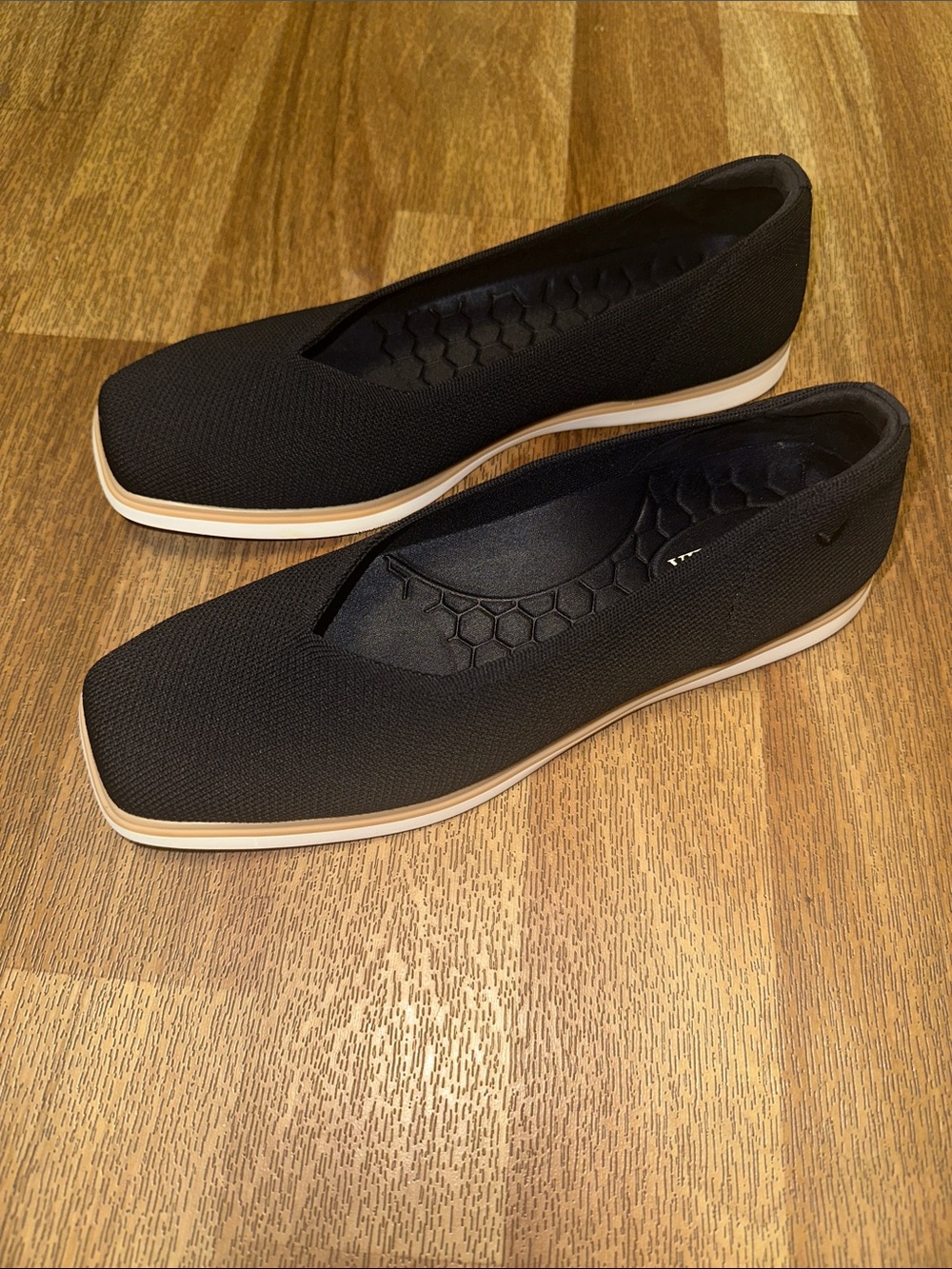 VIVAIA Square Toe All Day Standing Mabel Navy Mesh Flats size 39.5 8.5